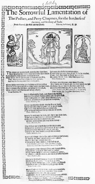 The Sorrowful Lamentation of the Pedlars, and Petty Chapmen by English School